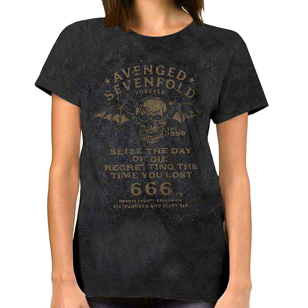 Avenged Sevenfold Unisex T-Shirt: Seize The Day (Black) (Wash Collection)