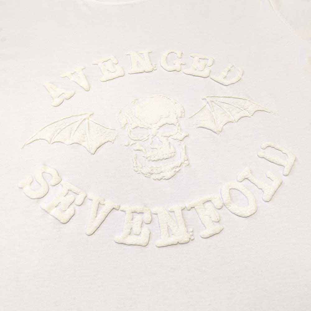 Avenged Sevenfold Unisex T-Shirt: Classic Deathbat (White) (Hi-Build)