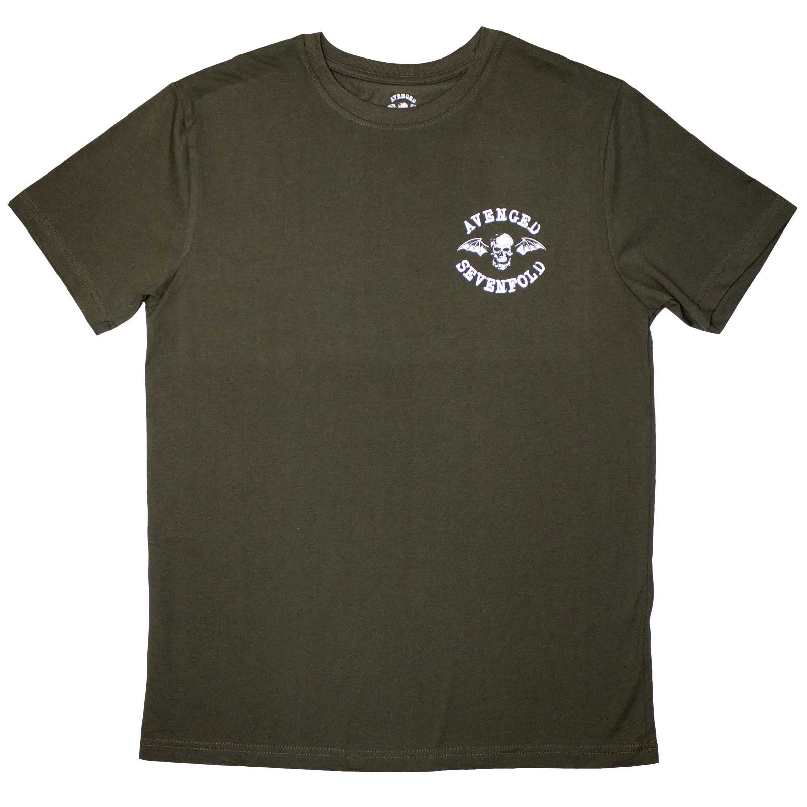 Avenged Sevenfold Unisex T-Shirt: Mini Classic Deathbat (Green)