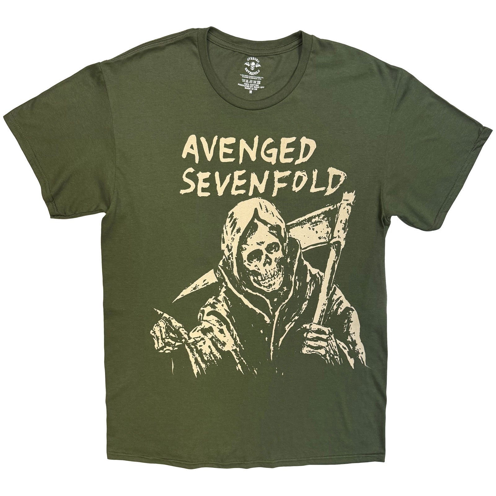 Avenged Sevenfold Unisex T-Shirt: Reaper (Khaki Green)
