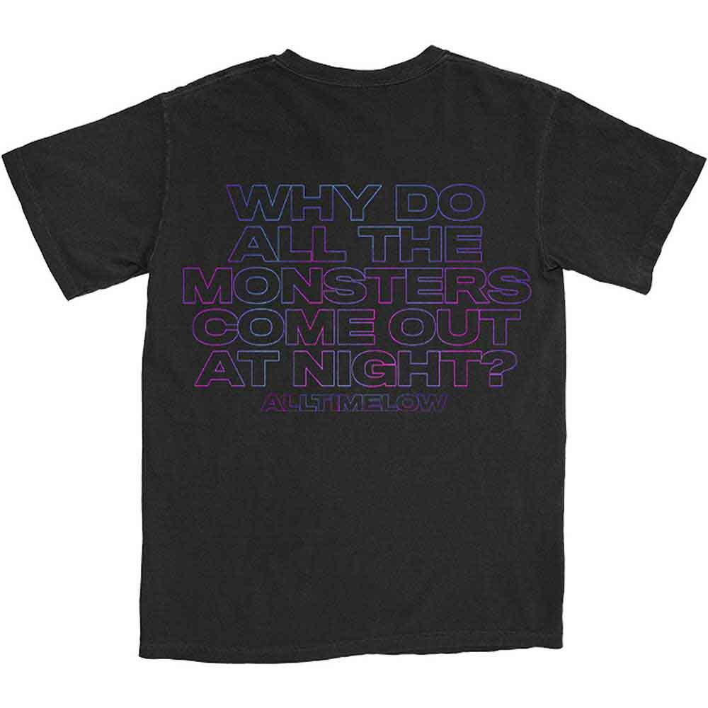 All Time Low Unisex T-Shirt: Blurry Monster (Black) (Back Print)