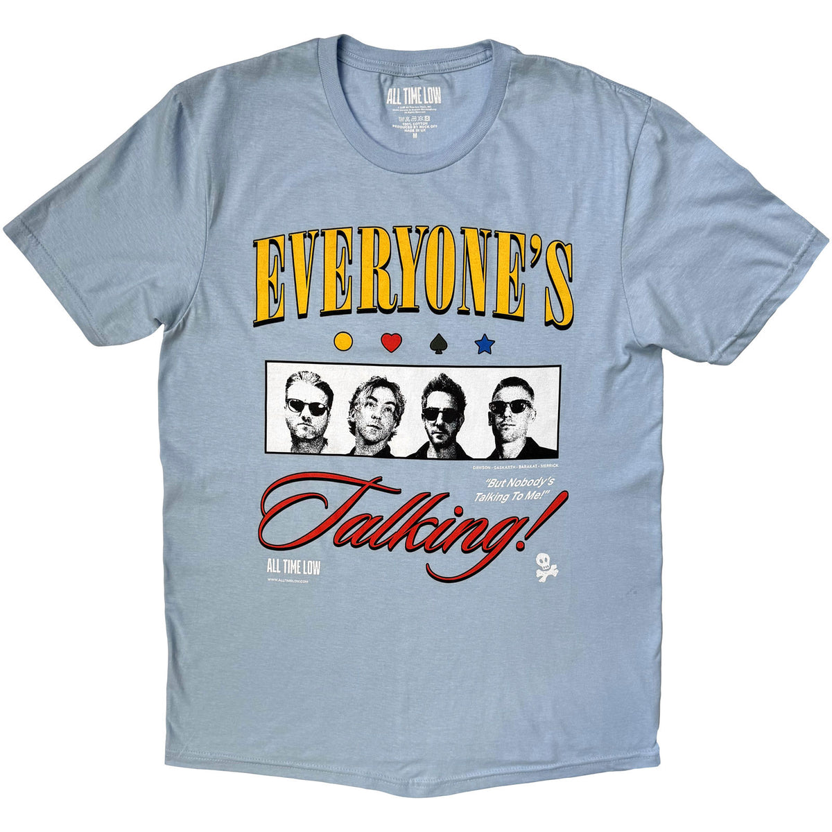 All Time Low Unisex T-Shirt: Everyone's Talking Photo (Light Blue)