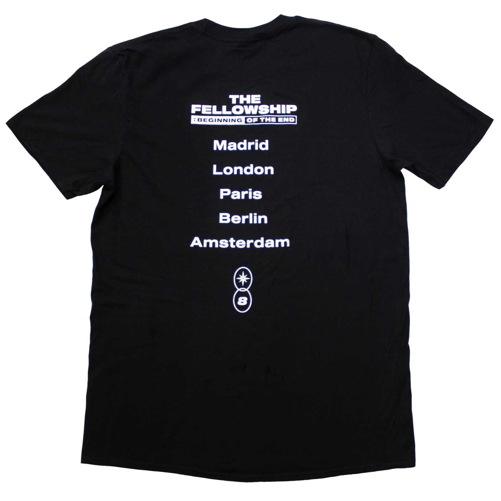 ATEEZ Unisex T-Shirt: Fellowship Tour Euro Logo (Black) (Back Print & Ex-Tour)