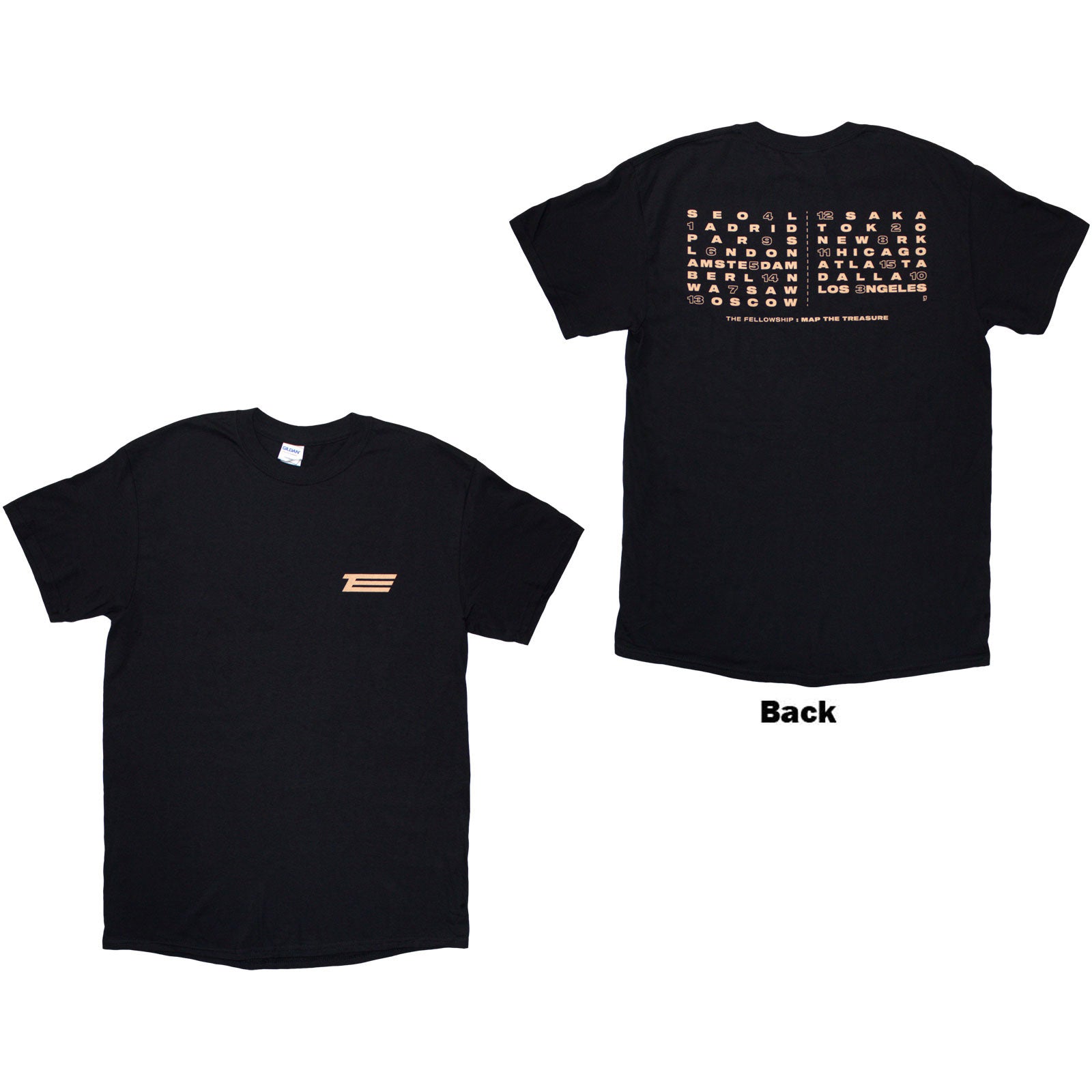 ATEEZ Unisex T-Shirt: Fellowship Map The Treasure (Black) (Back Print & Ex-Tour)