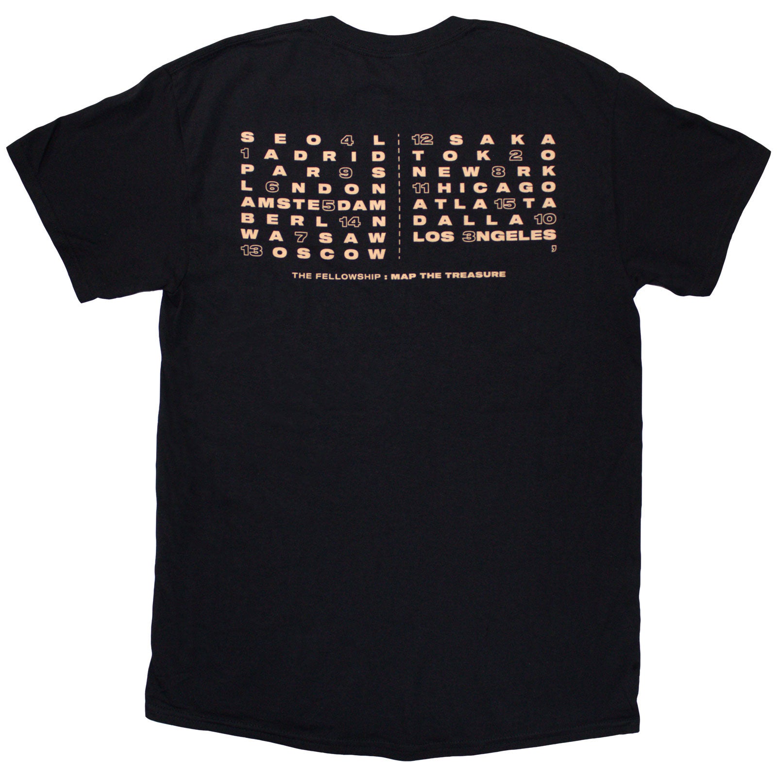 ATEEZ Unisex T-Shirt: Fellowship Map The Treasure (Black) (Back Print & Ex-Tour)