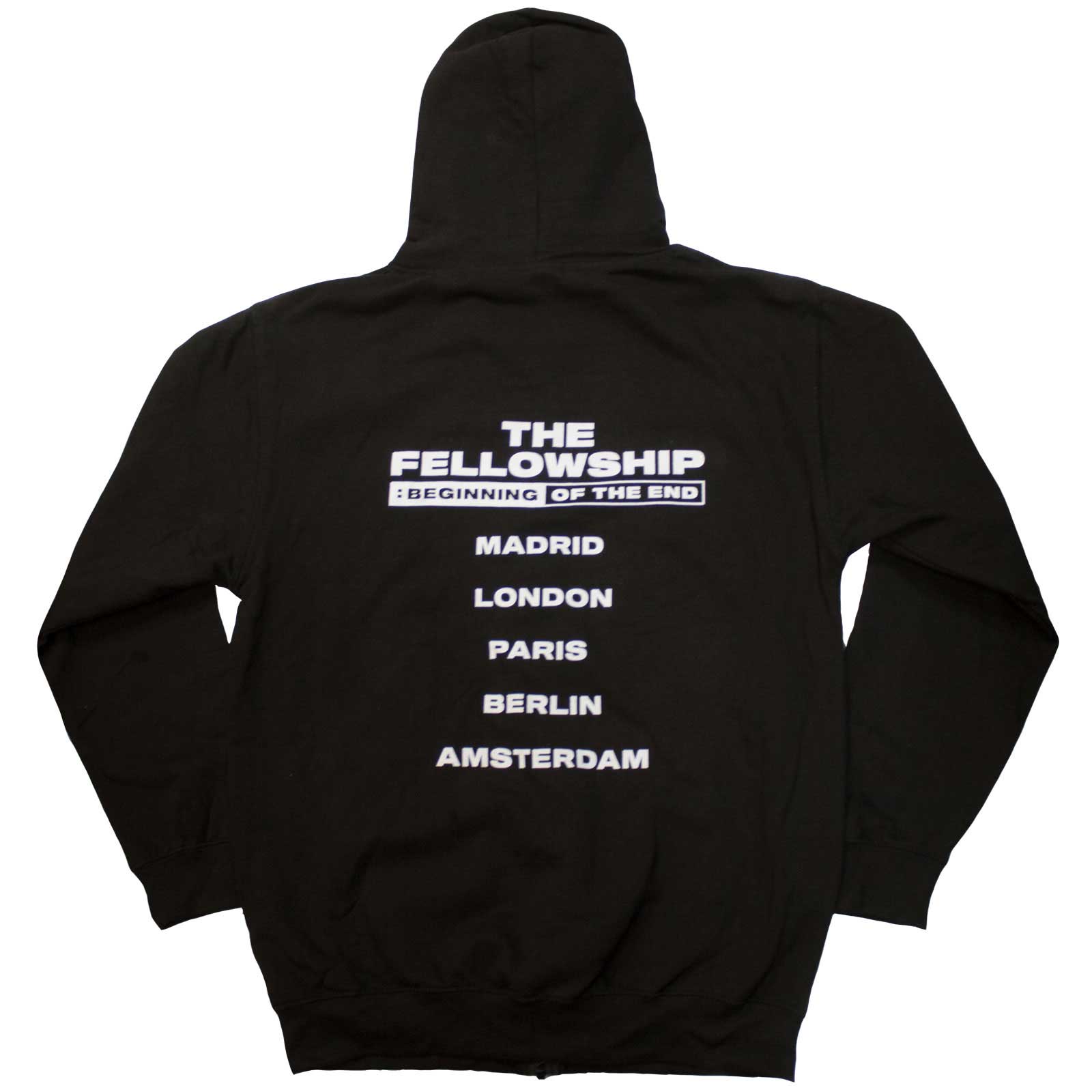 ATEEZ Unisex Zipped Hoodie: Fellowship Tour Euro (Black) (Back Print & Ex-Tour)