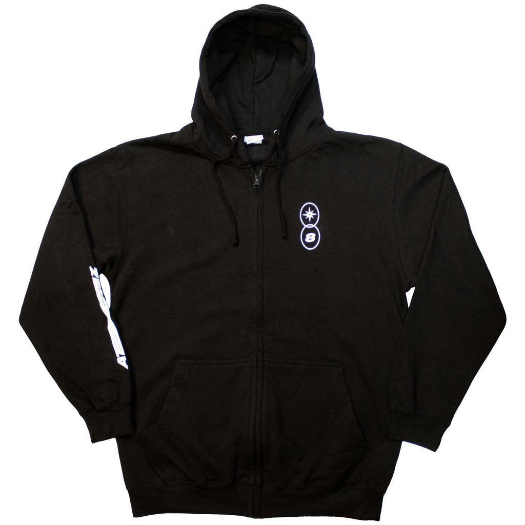 ATEEZ Unisex Zipped Hoodie: Fellowship Tour Euro (Black) (Back Print & Ex-Tour)