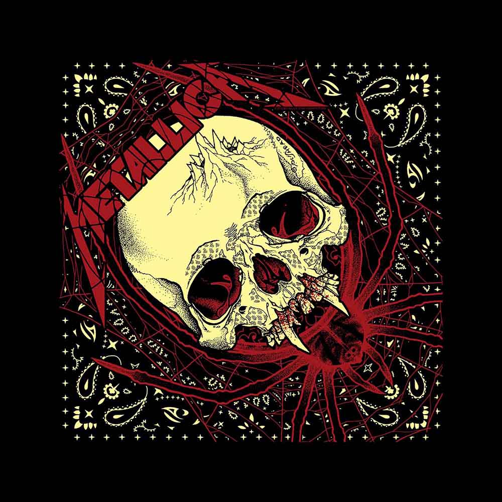 Metallica Unisex Bandana: Spider Skull (Black)