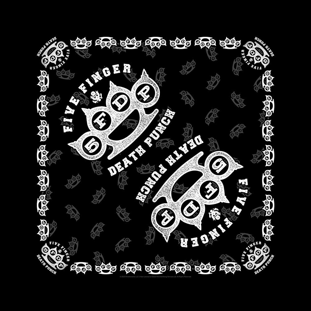 Five Finger Death Punch Unisex Bandana: Knuckles (Black)