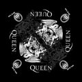 Queen Unisex Bandana: Crest (Black)