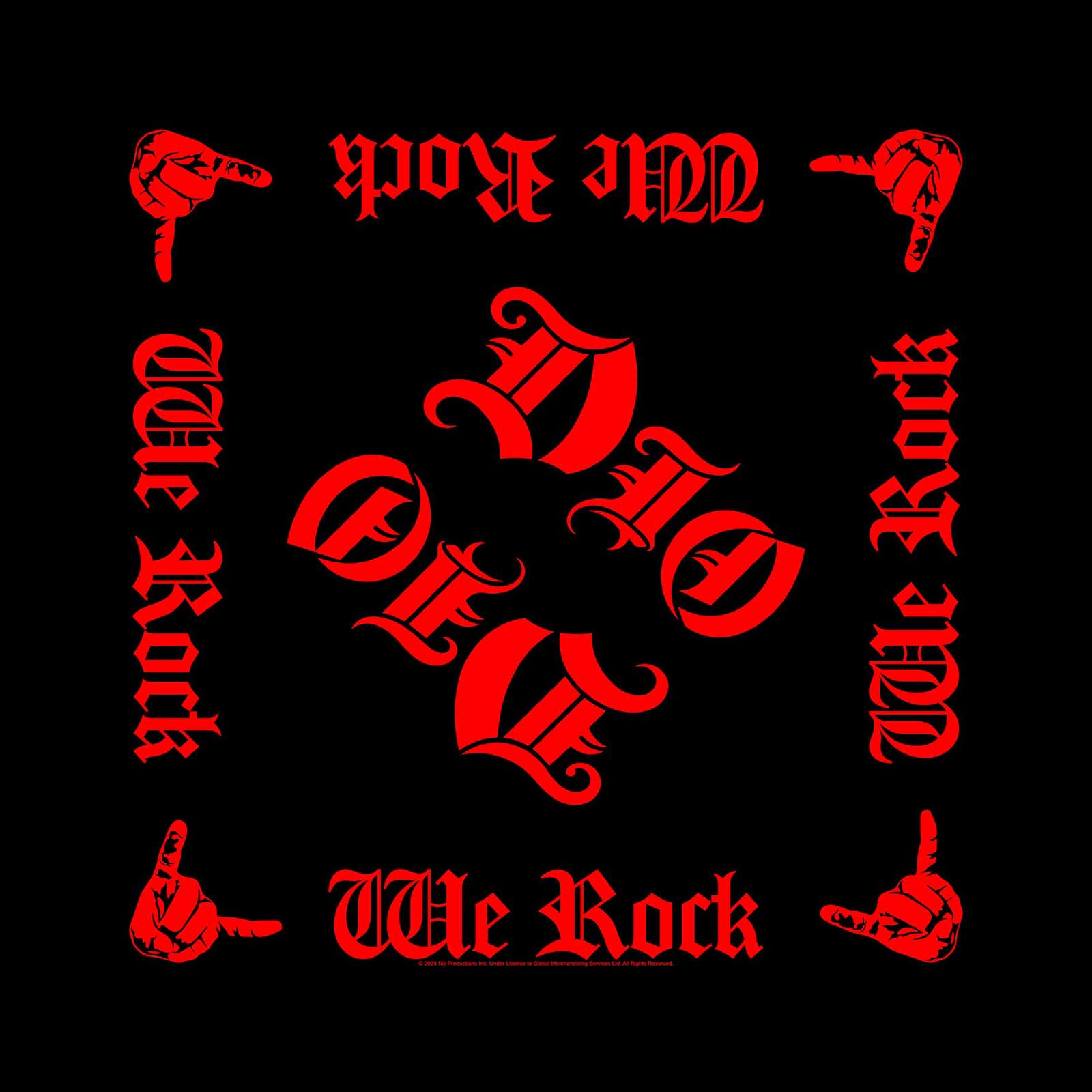 Dio Unisex Bandana: We Rock (Red & Black)