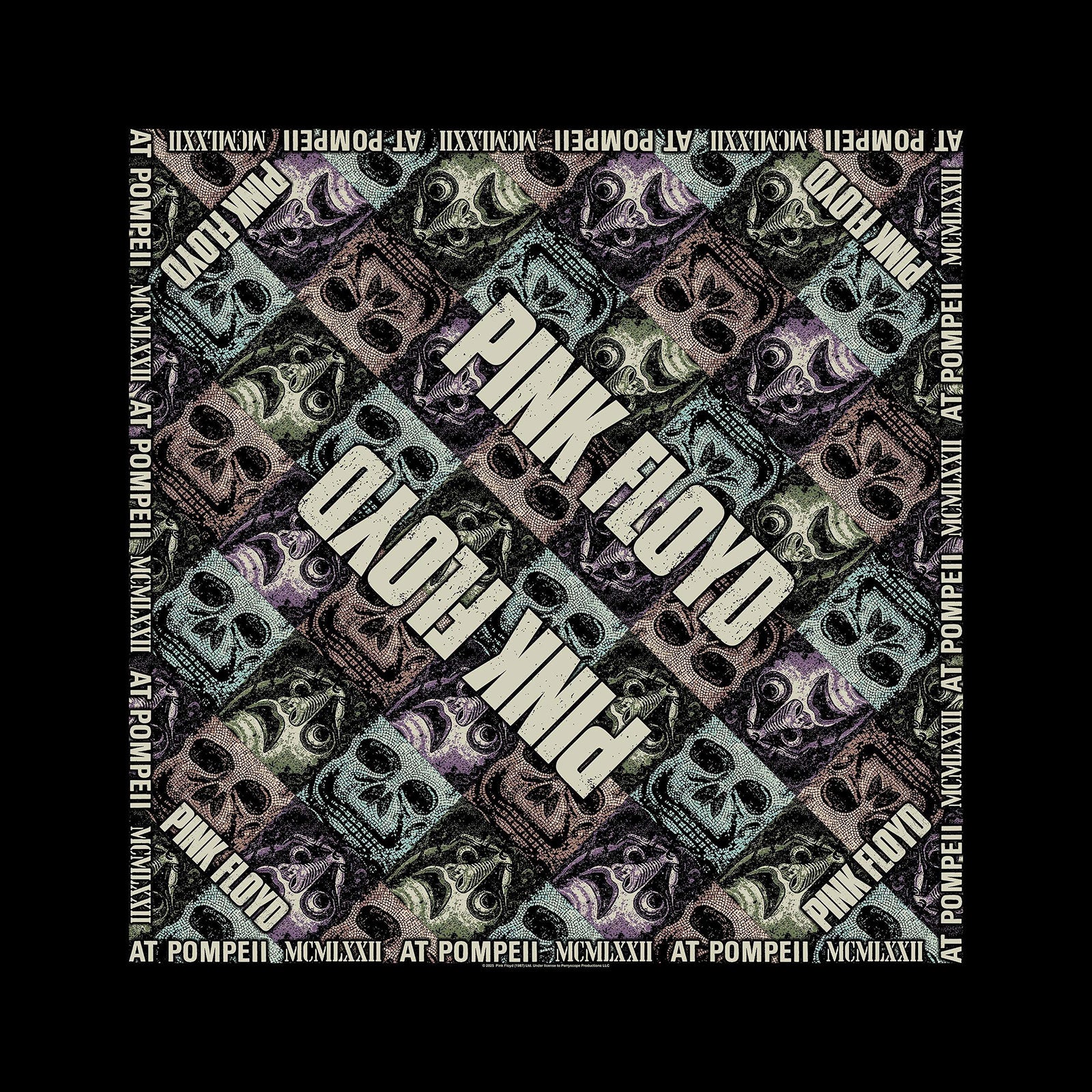 Pink Floyd Unisex Bandana: Mosaics (Black)