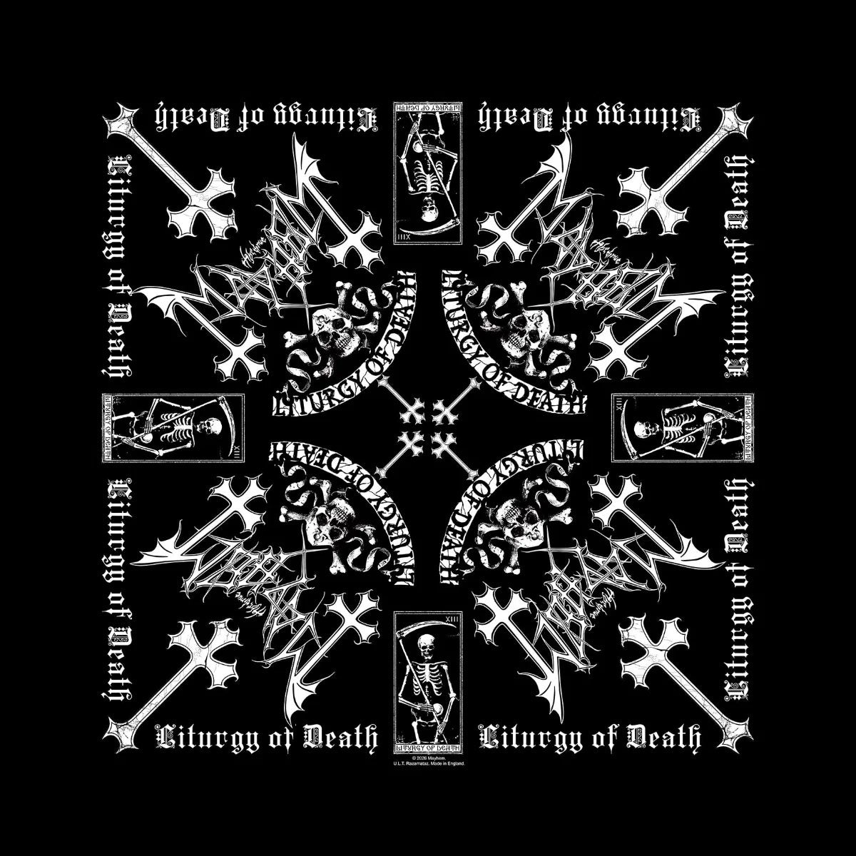 Mayhem Unisex Bandana: Skull Omega (Black)