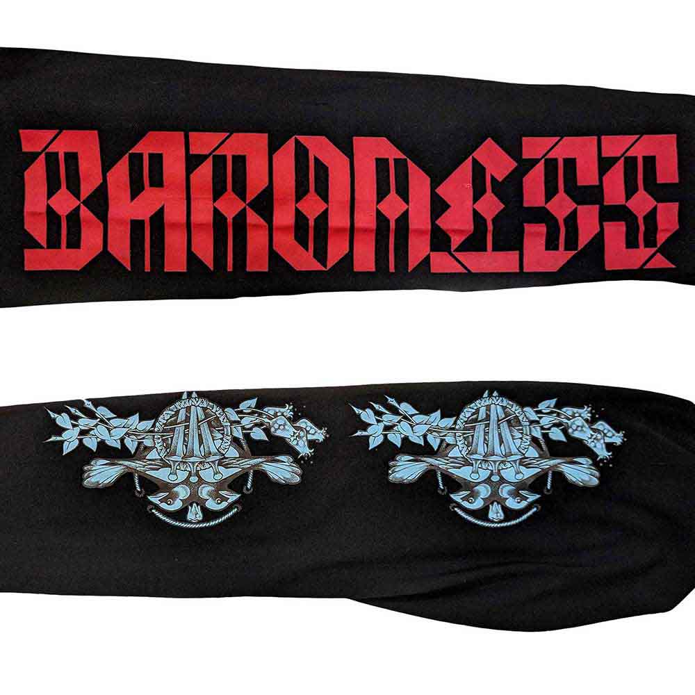Baroness Unisex Long Sleeve T-Shirt: Skull Tour (Black) (Sleeve Print)