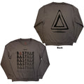 Bastille Unisex Sweatshirt: Repeat Logo (Charcoal Grey) (Back Print) (Ex-Tour)
