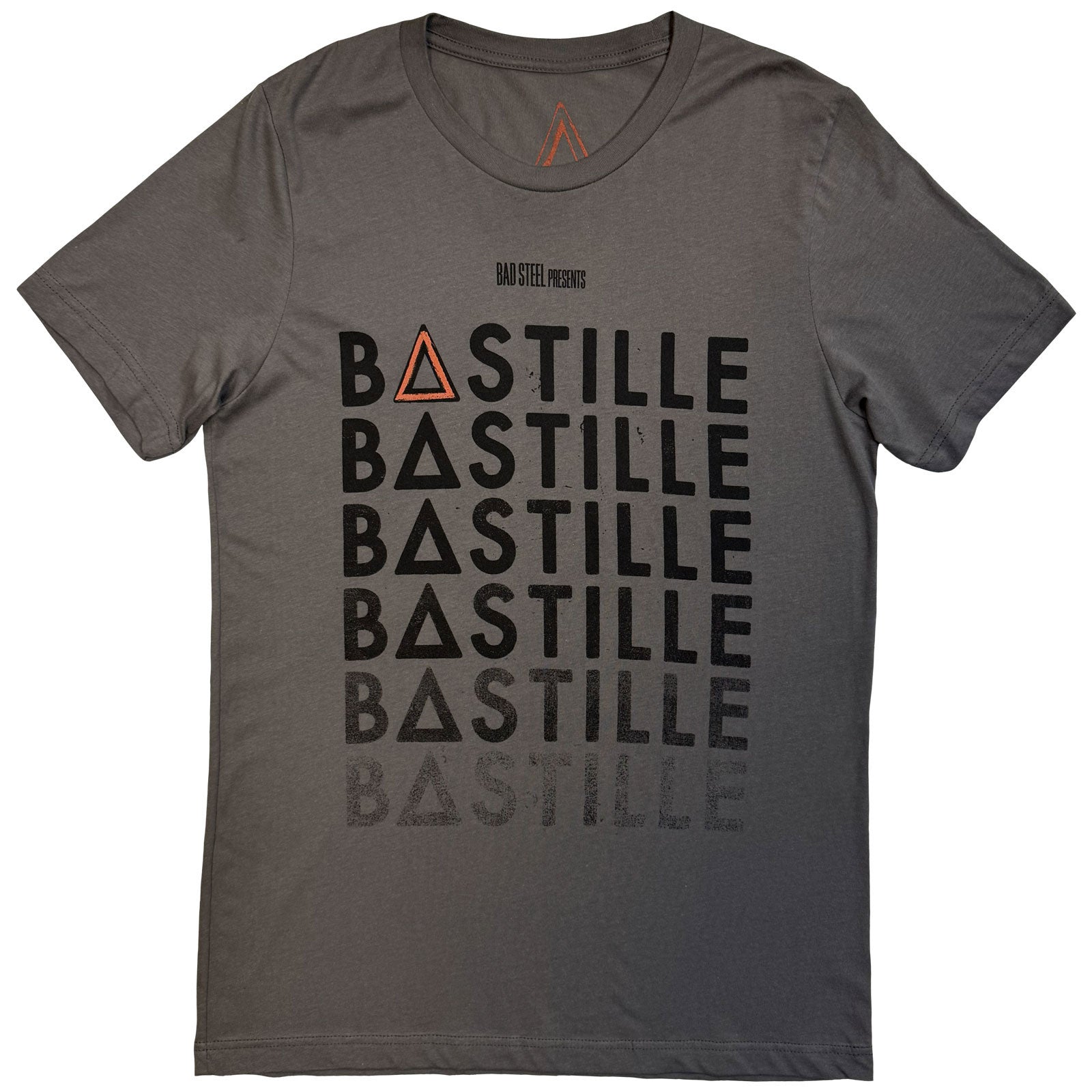 Bastille Unisex T-Shirt: Repeat Logo (Charcoal Grey) (Back Print) (Ex-Tour)