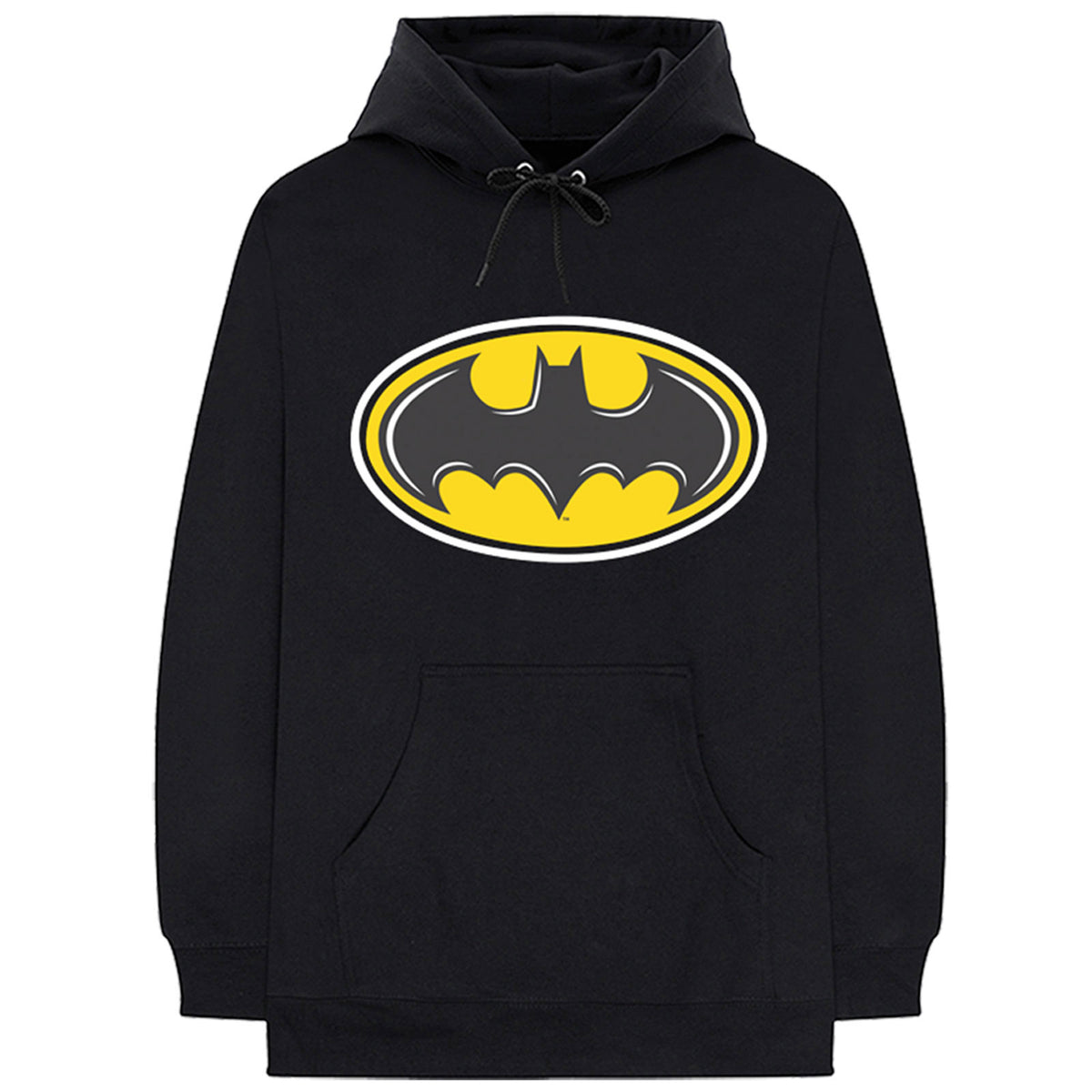 DC Comics Unisex Pullover Hoodie: Batman Original Cartoon Logo (Black)