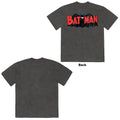 DC Comics Unisex Stone Wash T-Shirt: Batman Classic Logo (Charcoal Grey) (Back Only)