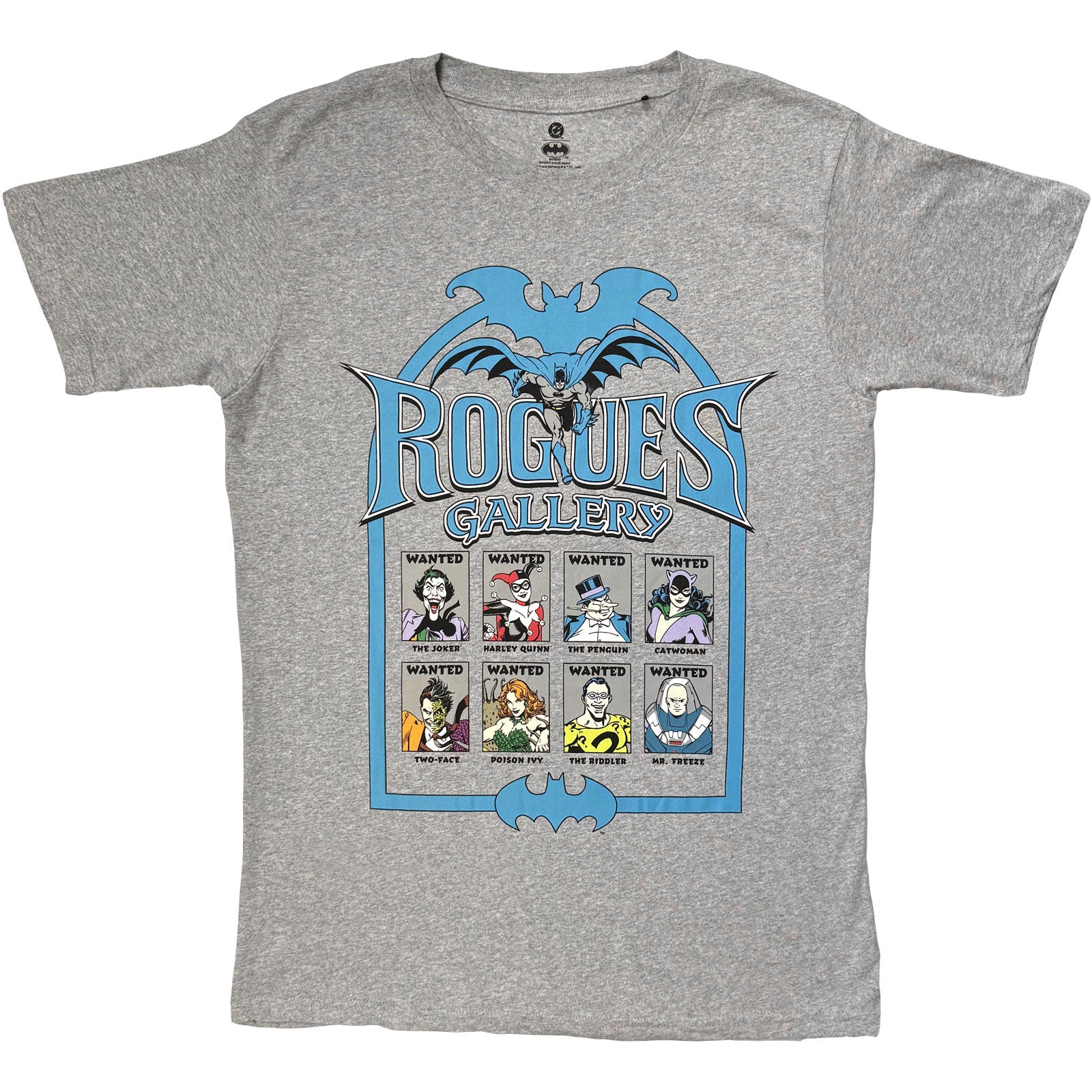 DC Comics Unisex T-Shirt: Batman Batman Rogues Gallery (Grey)