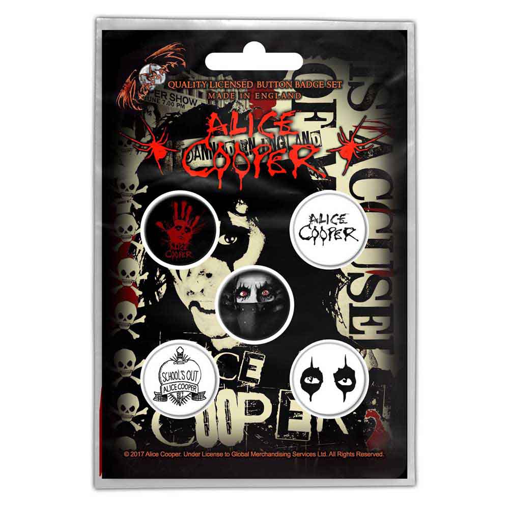 Alice Cooper Button Badge Pack: Eyes