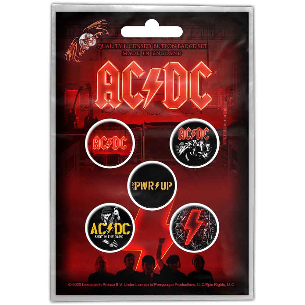 AC/DC Button Badge Pack: PWR-UP