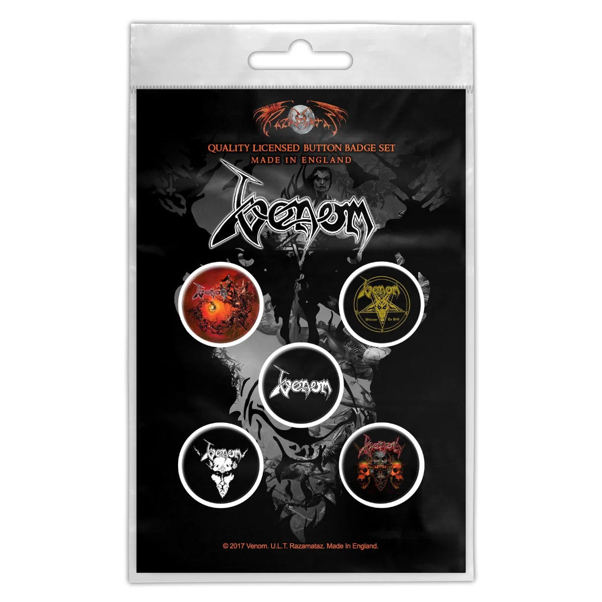 Venom Button Badge Pack: Black Metal