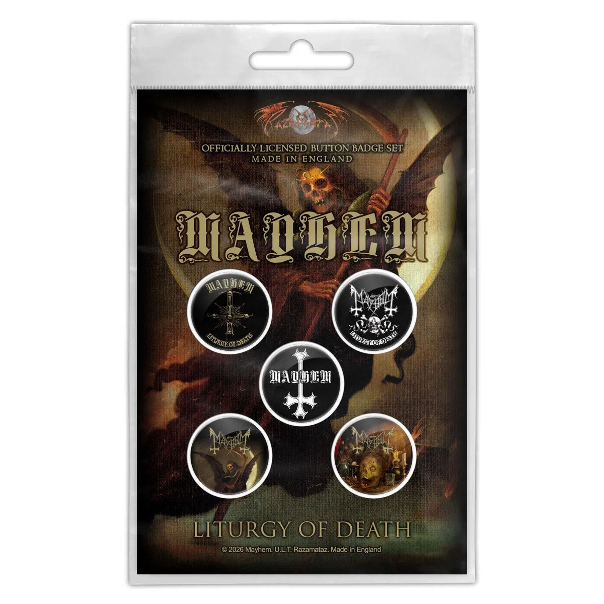 Mayhem Button Badge Pack: Liturgy Of Death