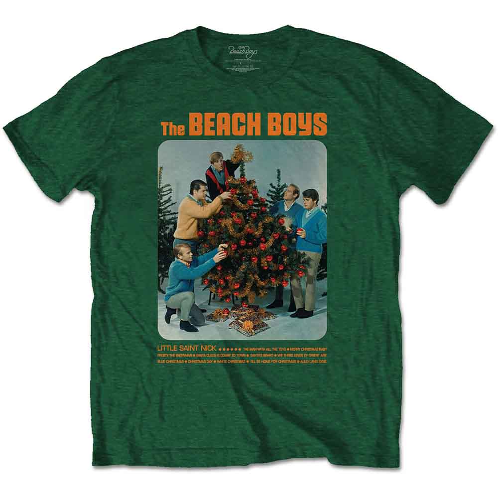 The Beach Boys Unisex T-Shirt: Xmas Album (Green) (Back Print)