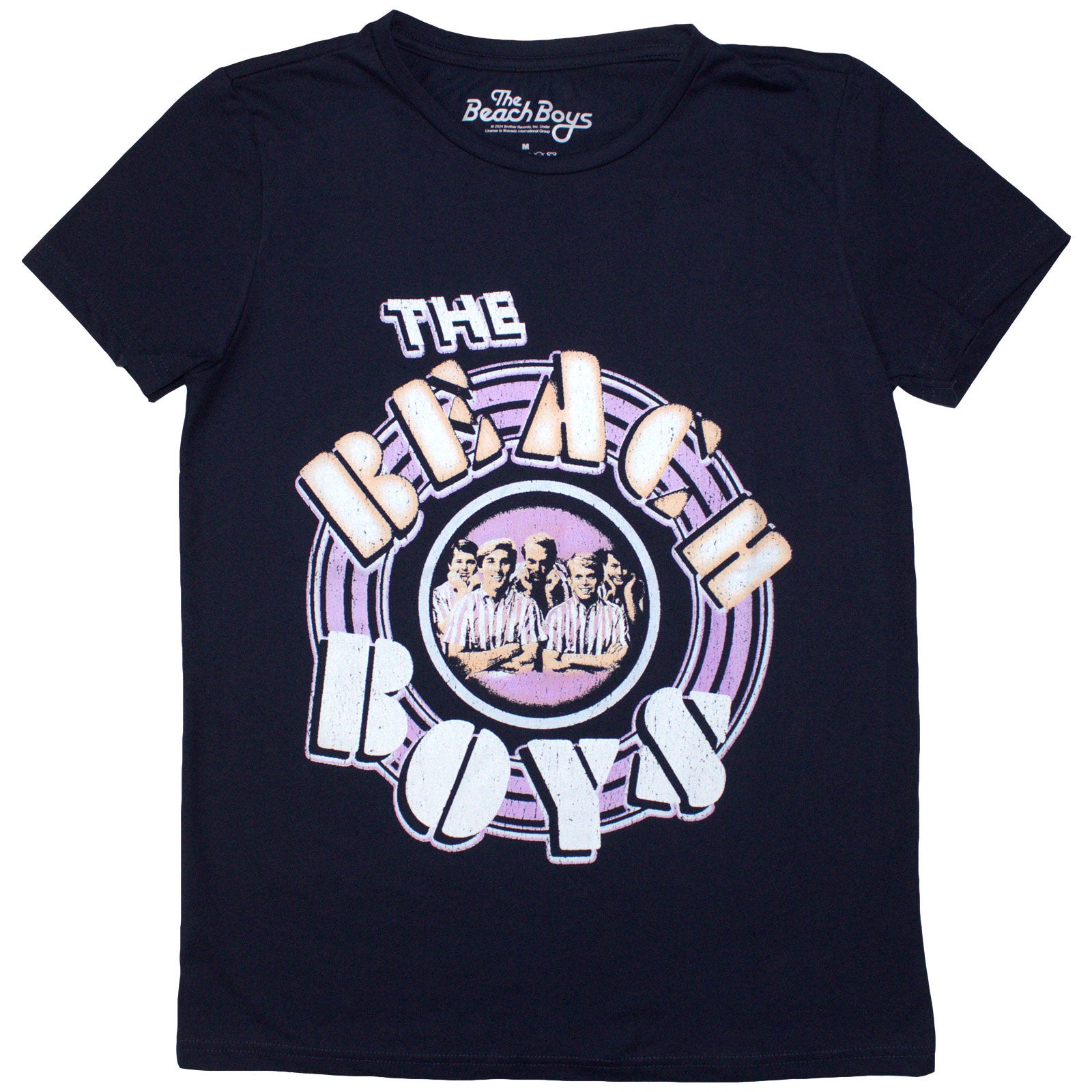The Beach Boys Ladies T-Shirt: Vintage Photo (Navy Blue)