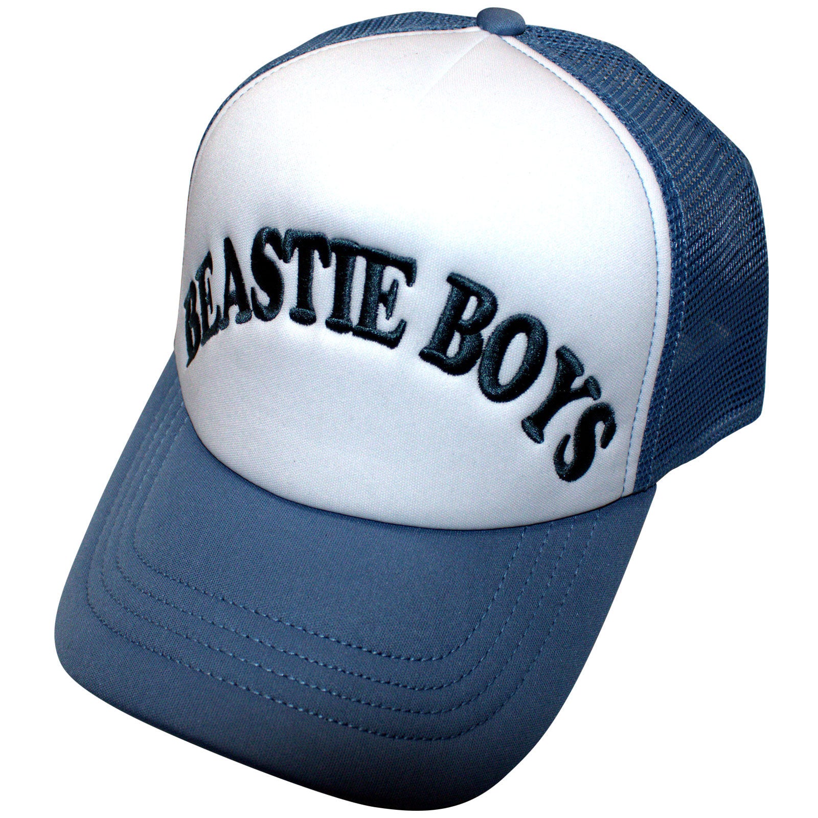 The Beastie Boys Unisex Mesh Back Cap: Text Logo (White & Denim Blue)