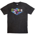The Beastie Boys Unisex Stone Wash T-Shirt: Multicolour Logo (Charcoal Grey)
