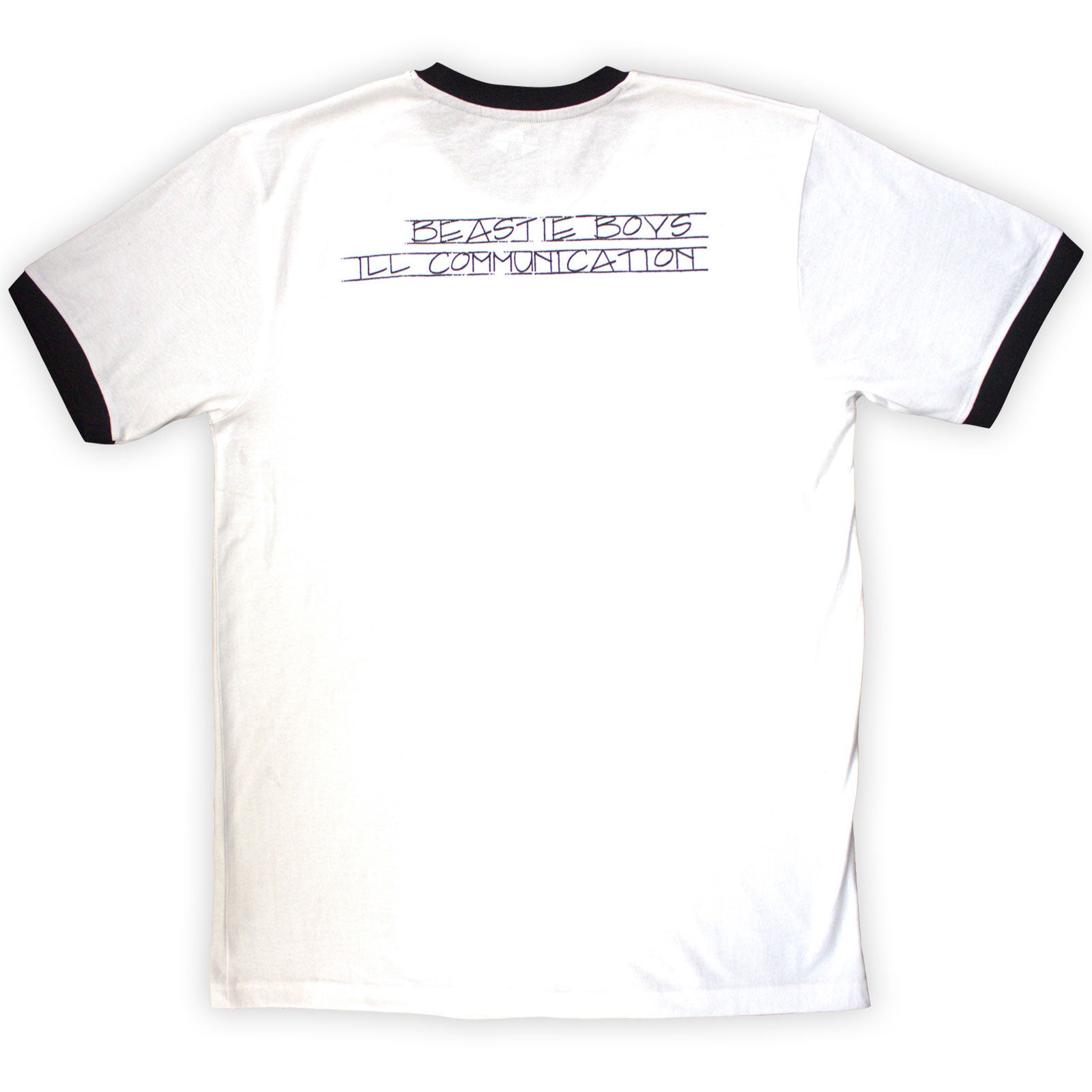 The Beastie Boys Unisex Ringer T-Shirt: Record Label (White) (Back Print)