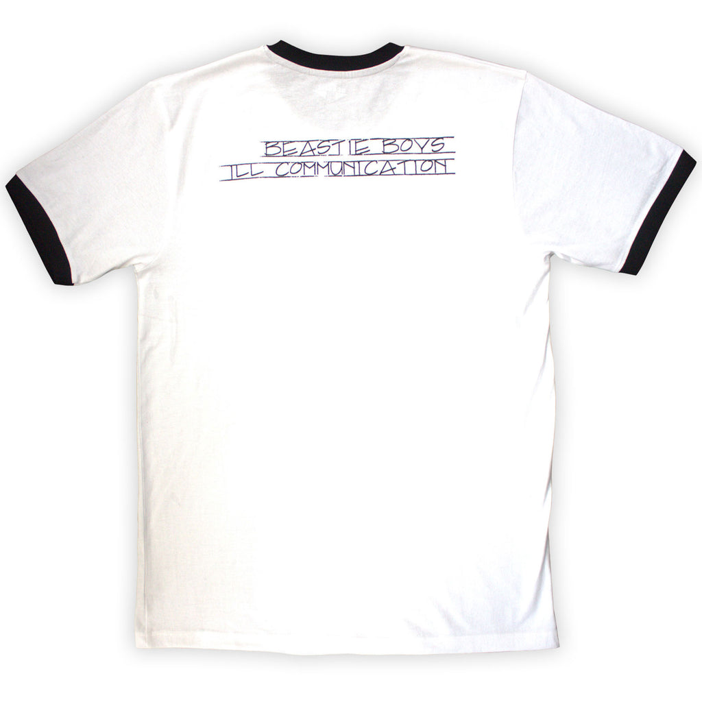 The Beastie Boys Unisex Ringer T-Shirt: Record Label (White) (Back Print)