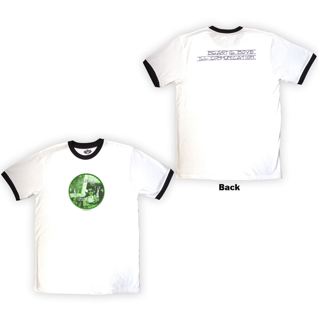 The Beastie Boys Unisex Ringer T-Shirt: Record Label (White) (Back Print)