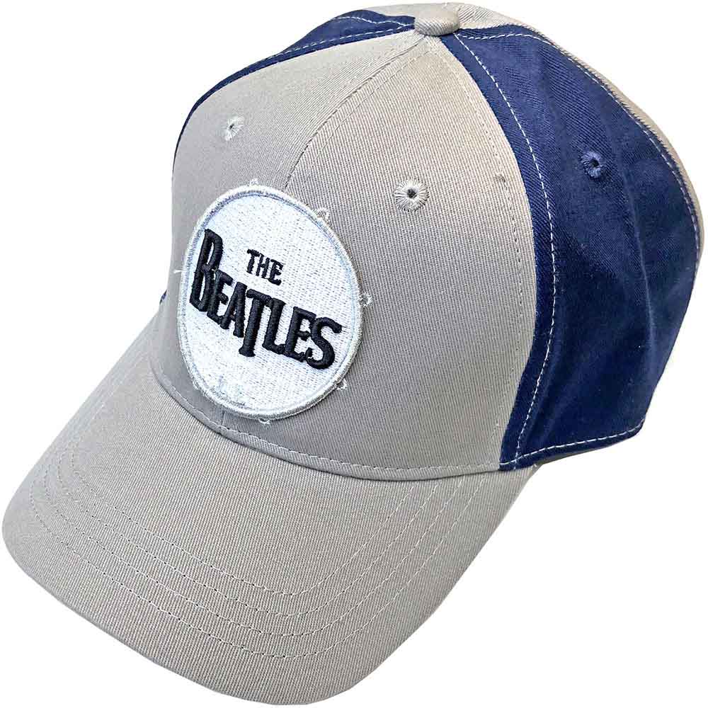 The Beatles Unisex Baseball Cap: Drum Logo (Grey & Navy Blue) (2-Tone)