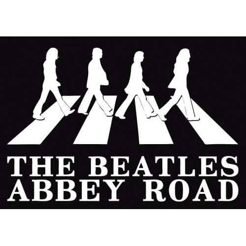 The Beatles Postcard: Abbey Road Crossing Silhouette (Black & White)