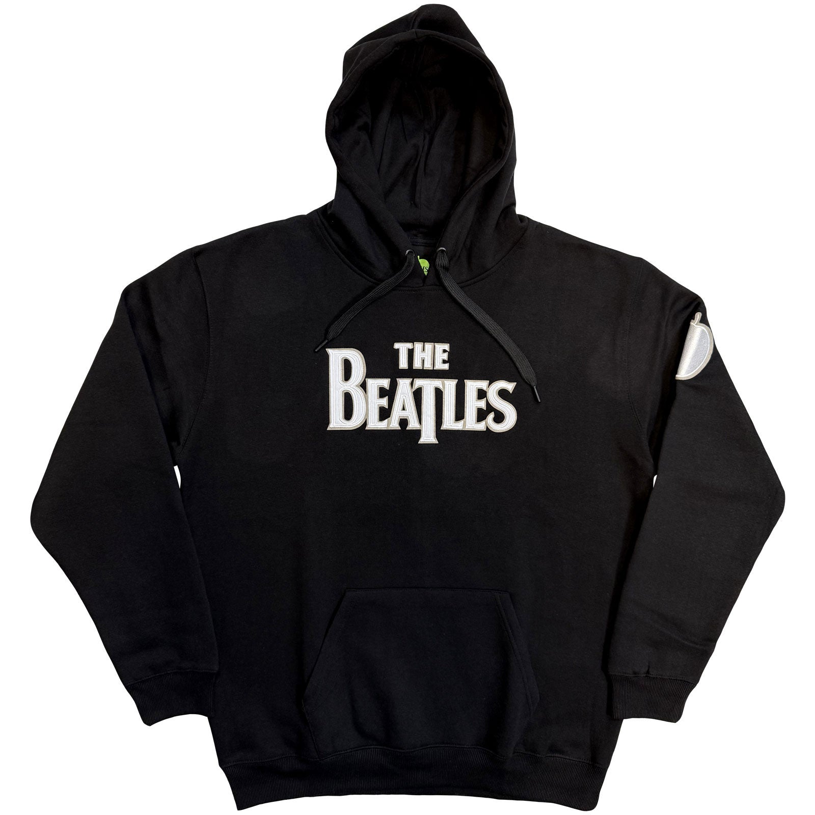 The Beatles Unisex Pullover Hoodie: Drop T Logo & Apple Applique (Black) (Embellished) (LOS)