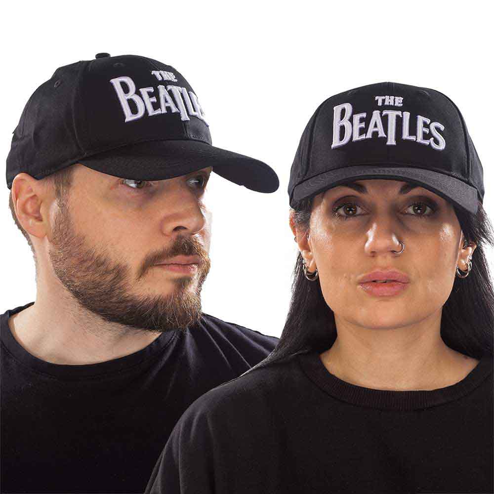 The Beatles Unisex Baseball Cap: White Drop T Logo (Black)