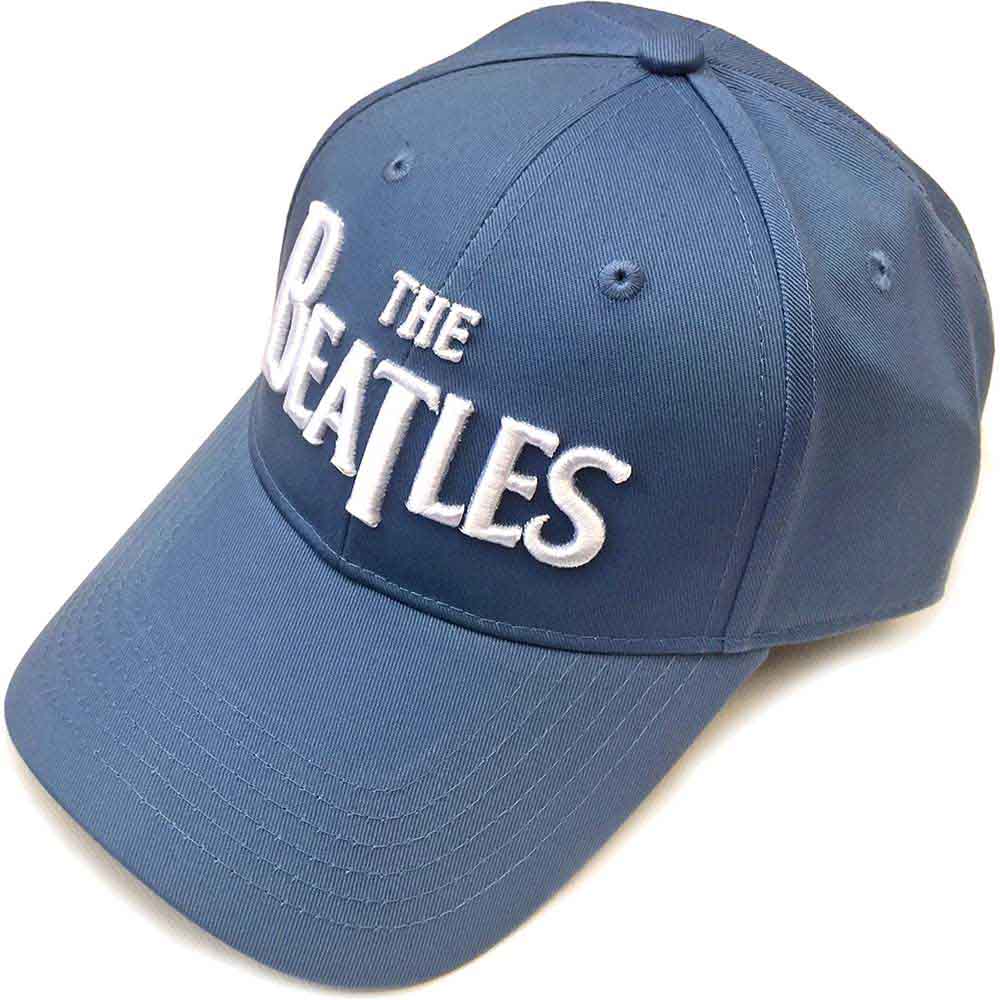 The Beatles Unisex Baseball Cap: White Drop T Logo (Demin Blue)