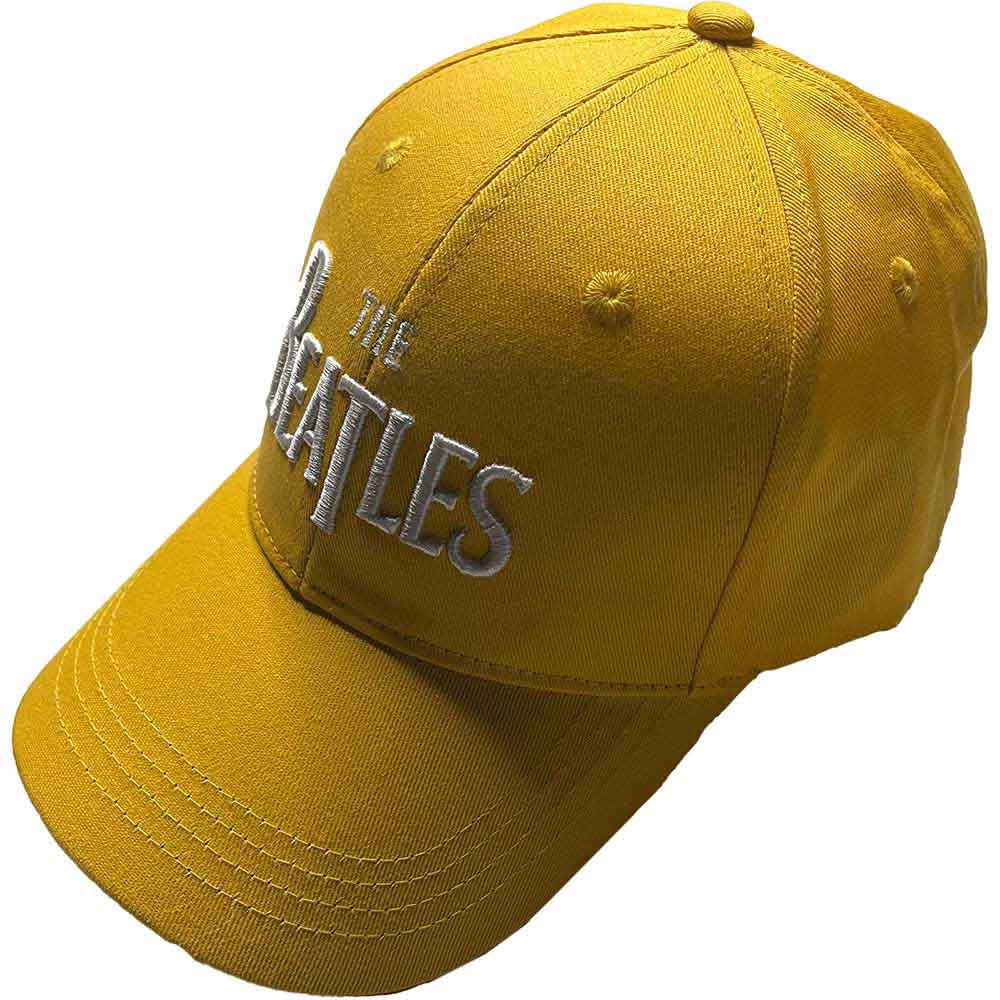 The Beatles Unisex Baseball Cap: White Drop T Logo (Yellow)
