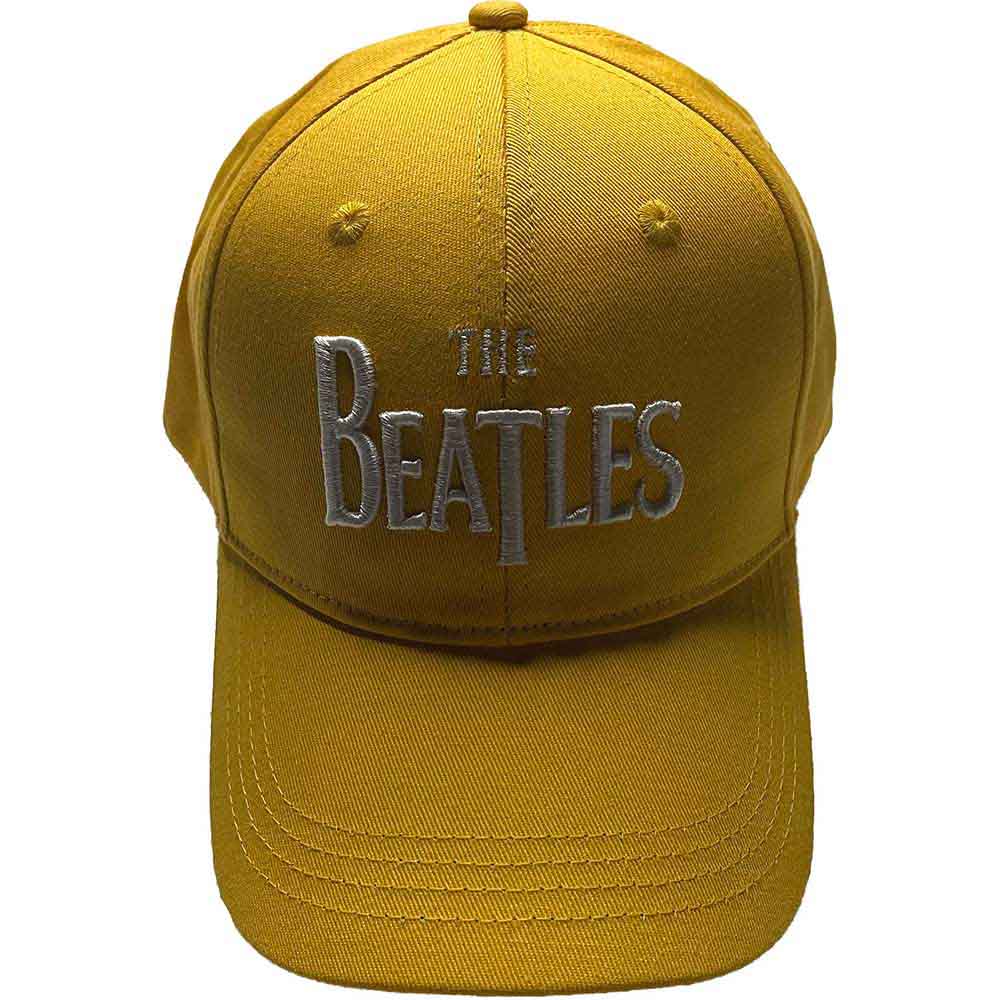 The Beatles Unisex Baseball Cap: White Drop T Logo (Yellow)