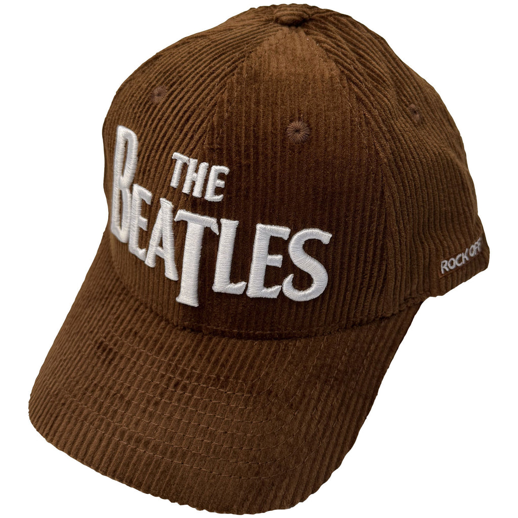 The Beatles Unisex Baseball Cap: Drop T Logo & Apple Corduroy (Brown)