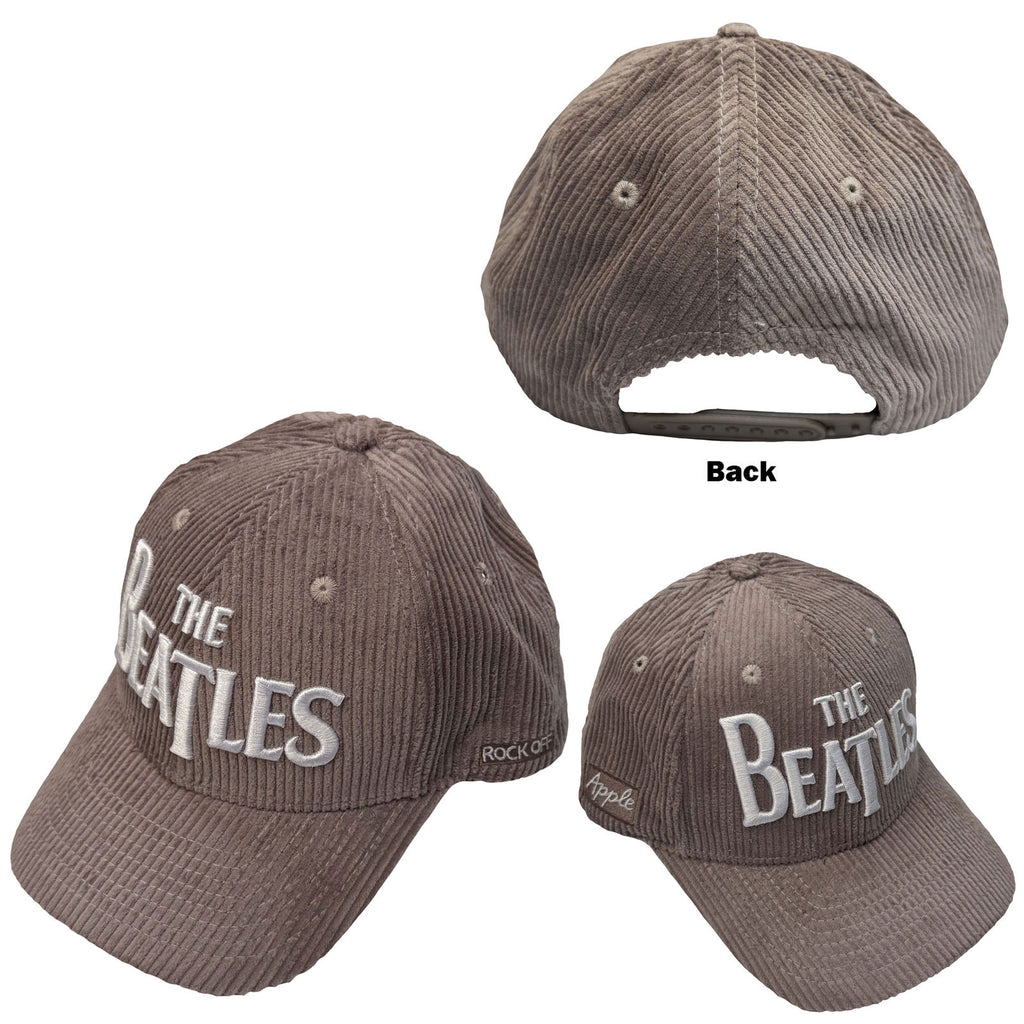 The Beatles Unisex Baseball Cap: Drop T Logo & Apple Corduroy (Grey)