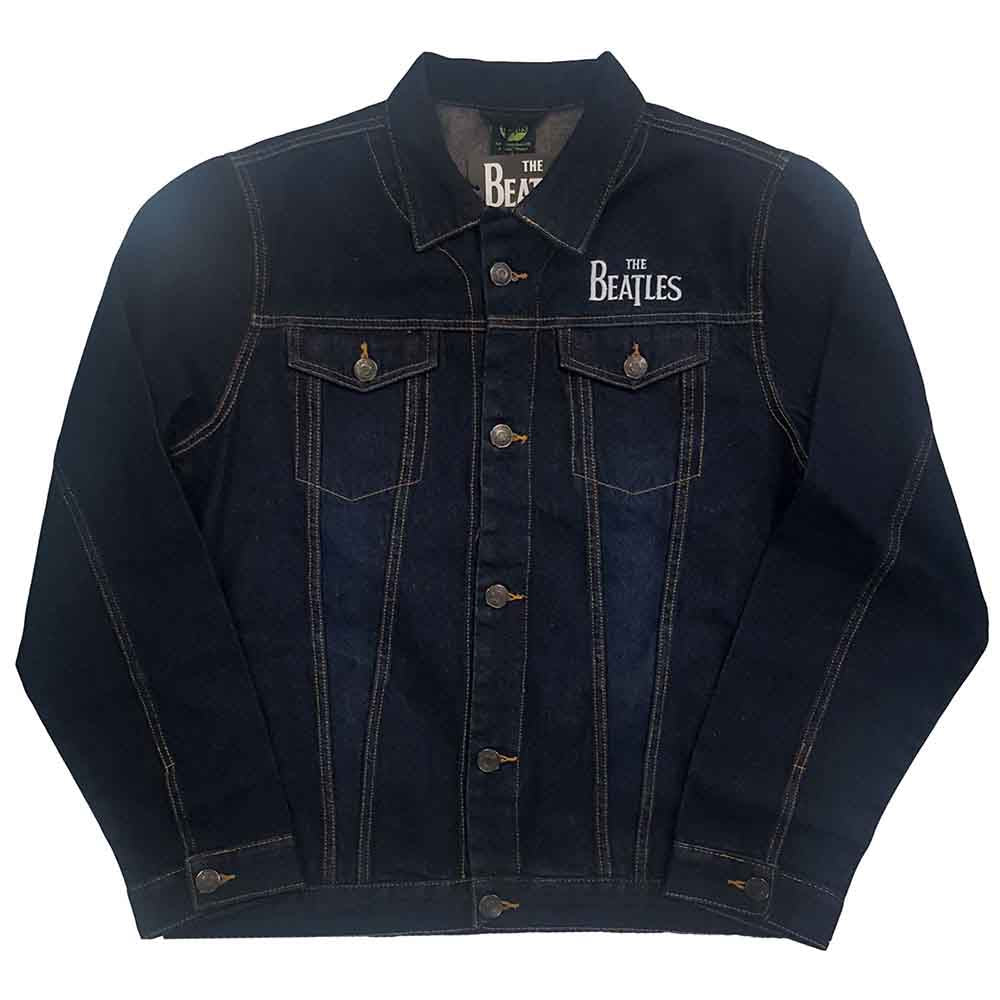 The Beatles Unisex Denim Jacket: Drum Logo (Denim Blue) (Back Print)