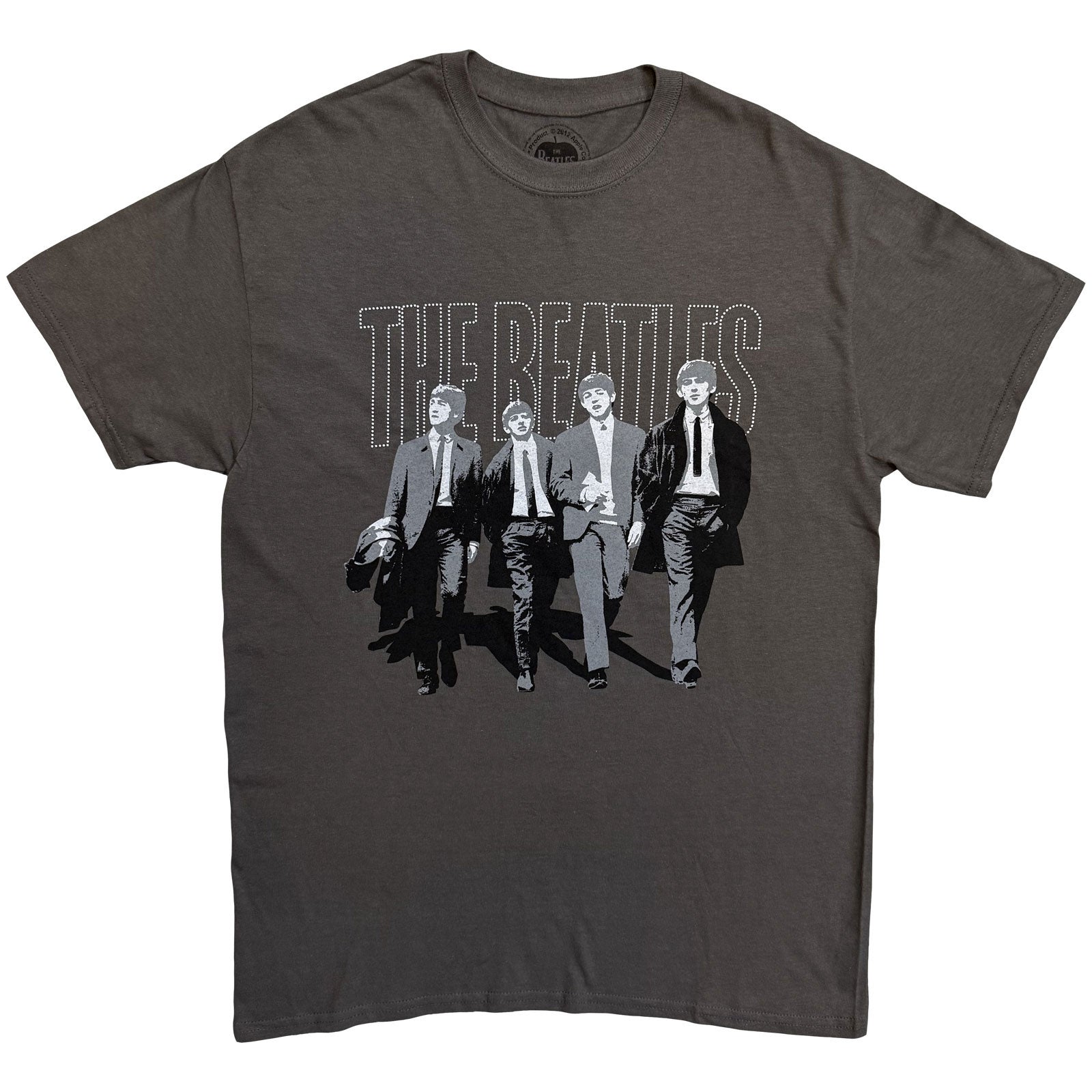The Beatles Unisex T-Shirt: Walking In London On Logo (Grey)