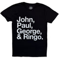 The Beatles Unisex T-Shirt: John, Paul, George & Ringo (Black)