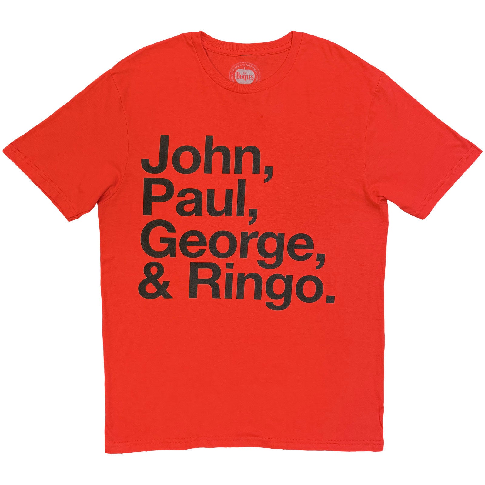 The Beatles Unisex T-Shirt: John, Paul, George & Ringo (Red)