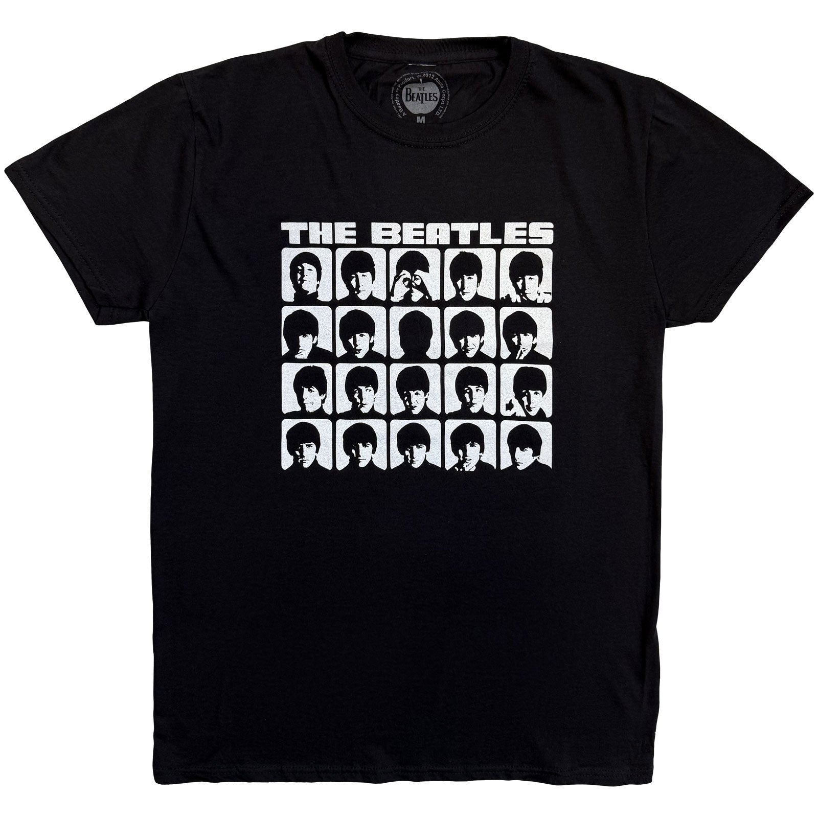 The Beatles Unisex T-Shirt: Hard Days Night Faces Mono (Black)
