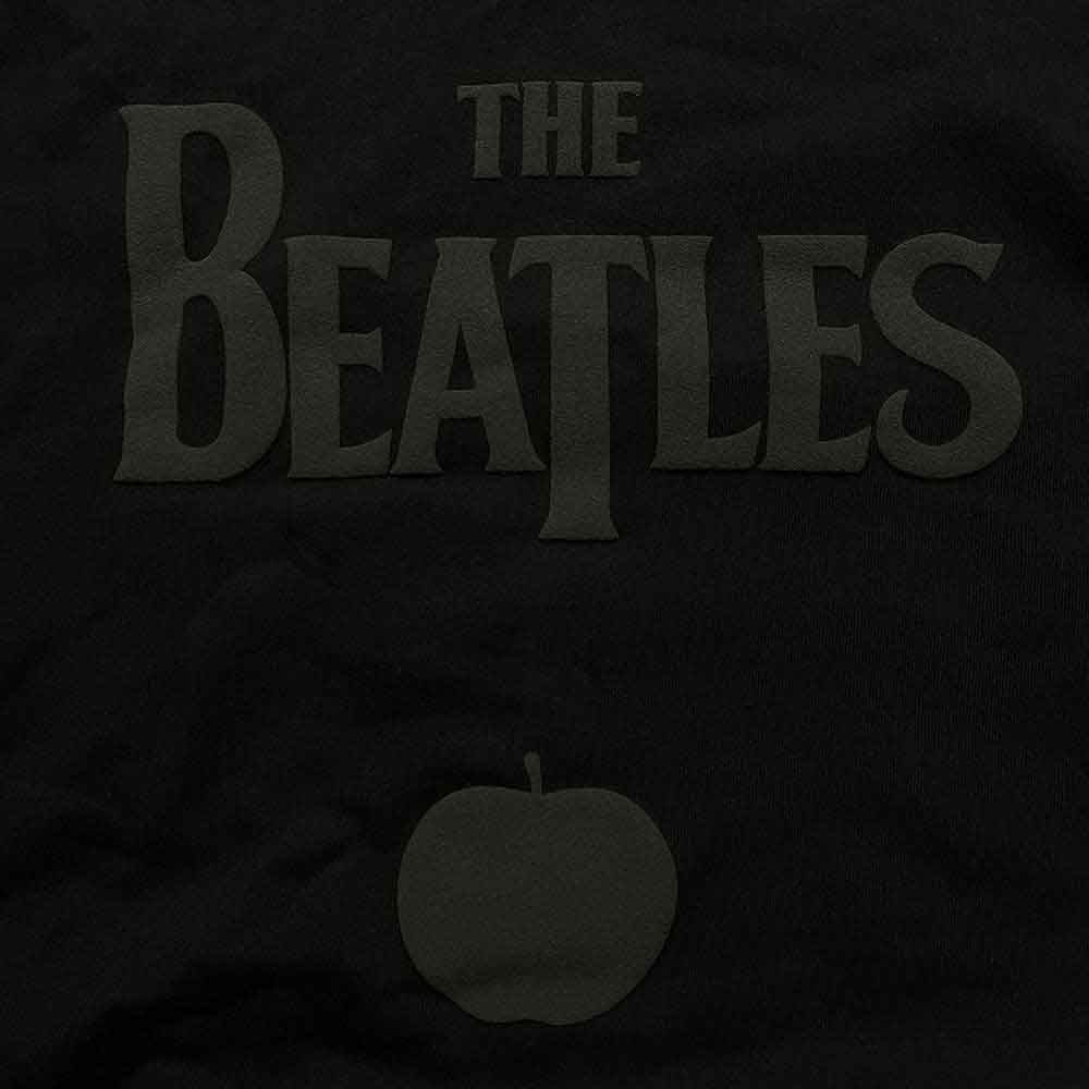 The Beatles Unisex Pullover Hoodie: Drop T Logo & Apple (Black) (Hi-Build)