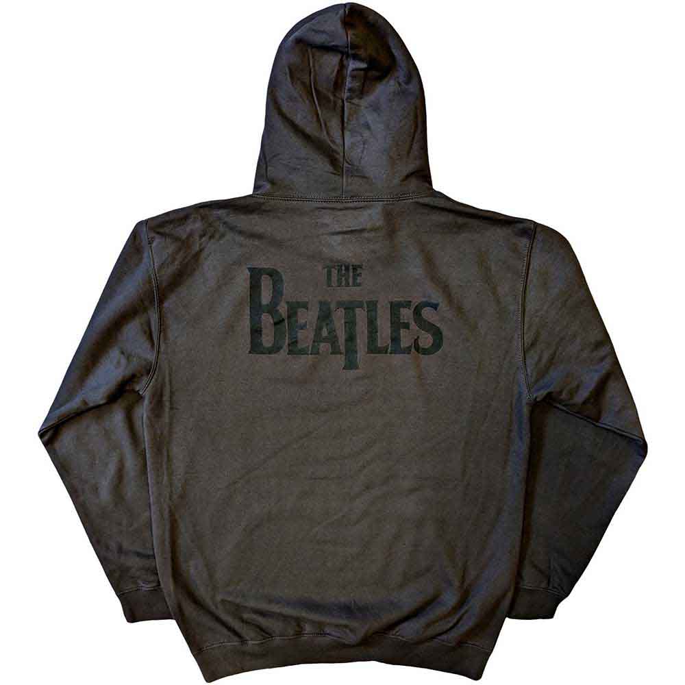 The Beatles Unisex Pullover Hoodie: Drop T Logo (Charcoal Grey) (Back Print)